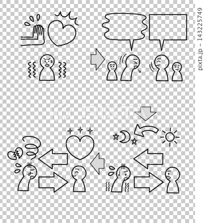 A diagram illustrating harassment (blank space): When goodwill is rejected, the perpetrator relentlessly questions the other person, exploiting their apologies and gratitude. A diagram illustrating harassment (blank space): When goodwill is rejected, the perpetrator relentlessly questions the other person, exploiting their apologies and gratitude. 143225749