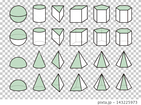 3D Shapes Set - Green 3D Shapes Set - Green 143225973