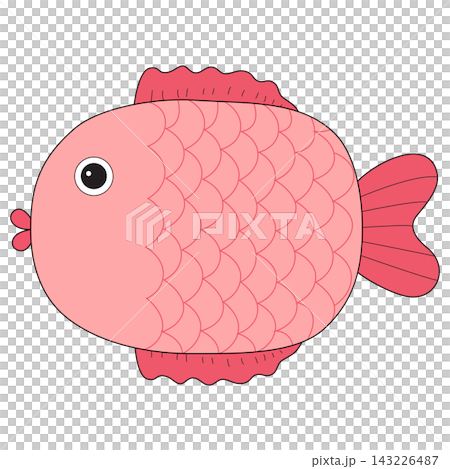 Illustrations of fish in various cute shapes Illustrations of fish in various cute shapes 143226487