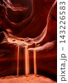A Sand falls illuminated from the sunlight, Antelope Canyon, USA 143226583