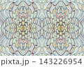 Colorful abstract pattern of overlapping shapes with a symmetrical design 143226954