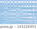 Abstract pattern of transparent and light blue squares on a soft pink background 143226955