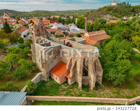 Rosa Coeli Monastery in Dolni Kounice, South Moravia, Czech Republic, aerial drone view Rosa Coeli Monastery in Dolni Kounice, South Moravia, Czech Republic, aerial drone view 143227728