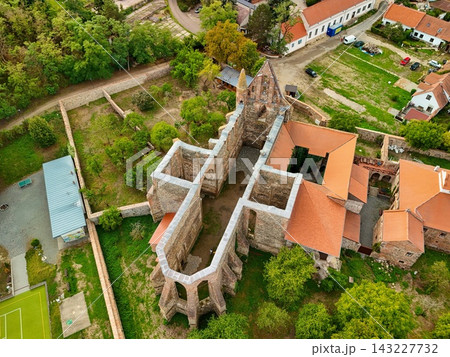 Rosa Coeli Monastery in Dolni Kounice, South Moravia, Czech Republic, aerial drone view Rosa Coeli Monastery in Dolni Kounice, South Moravia, Czech Republic, aerial drone view 143227732