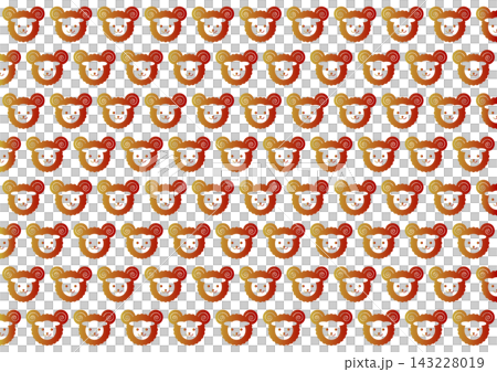 Seamless pattern of sheep faces with a red gradient. Seamless pattern of sheep faces with a red gradient. 143228019