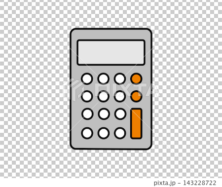 A simple gray and orange calculator illustration. 143228722