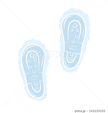 Vector illustration of two winter boot footprints in snow Vector illustration of two winter boot footprints in snow 143229103