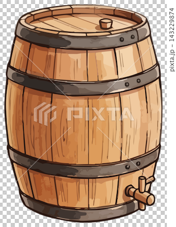 An illustration of a wine barrel with a sizzling feel. An illustration of a wine barrel with a sizzling feel. 143229874