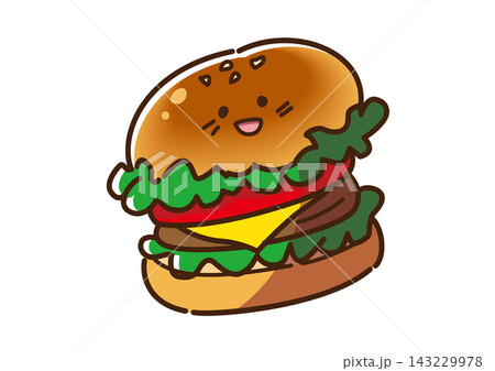 ハンバーガー ゆるかわキャラ ハンバーガー ゆるかわキャラ 143229978