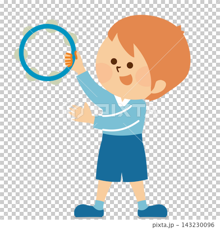 音楽会 タンバリンをならす子供 かわいいイラスト素材 音楽会 タンバリンをならす子供 かわいいイラスト素材 143230096