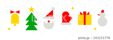 クリスマスのかわいいオーナメントのイラスト 143231776