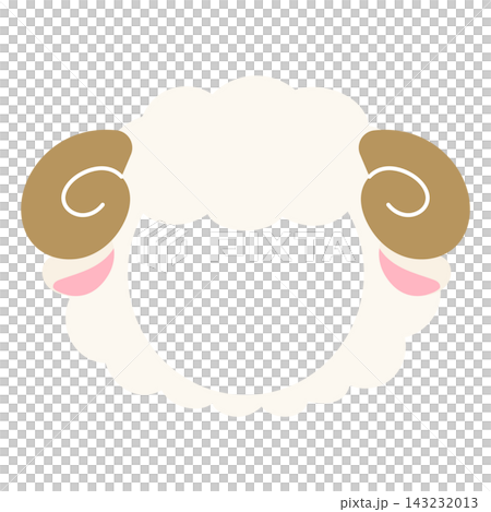 Sheep head mask, horns, white Sheep head mask, horns, white 143232013