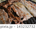 pork barbecue on frying pan, Thai style cuisine 143232732