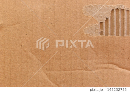 tear brown cardboard box texture background, recycle material 143232733