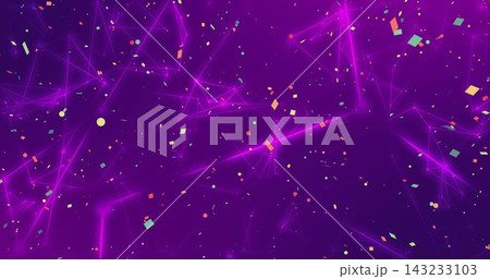 Glowing neon-magenta network pattern filling digital wallpaper, showing glowing nodes and confetti Glowing neon-magenta network pattern filling digital wallpaper, showing glowing nodes and confetti 143233103