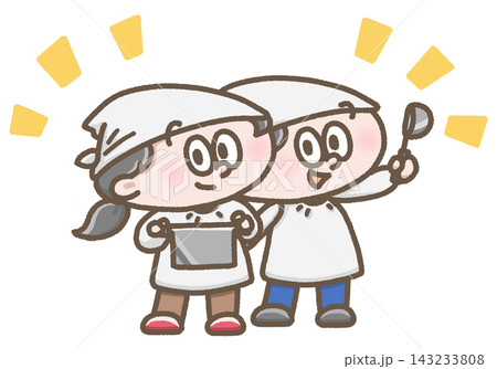 調理をする子どものイラスト 調理をする子どものイラスト 143233808
