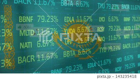 Showing golden Kazakh emblem on market screen, displaying tickers, percents, ornament and UI badges 143235418
