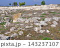 ギリシャ マケドニア 古代マケドニア王国の首都 ペラ遺跡 石造りの基礎や壁の遺構 ギリシャ マケドニア 古代マケドニア王国の首都 ペラ遺跡 石造りの基礎や壁の遺構 143237107