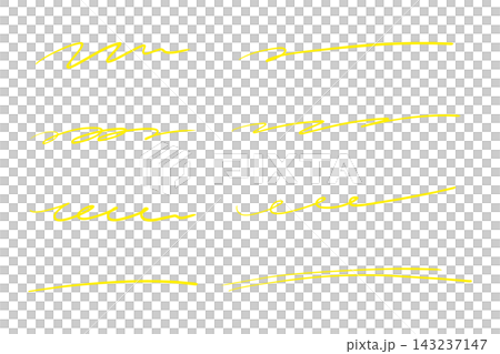Yellow underlining pen set for hand-drawing. Yellow underlining pen set for hand-drawing. 143237147