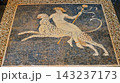 ギリシャ 古代マケドニアの首都ペラ 小石で描かれた豹に乗るディオニュソスのモザイク画 ギリシャ 古代マケドニアの首都ペラ 小石で描かれた豹に乗るディオニュソスのモザイク画 143237173
