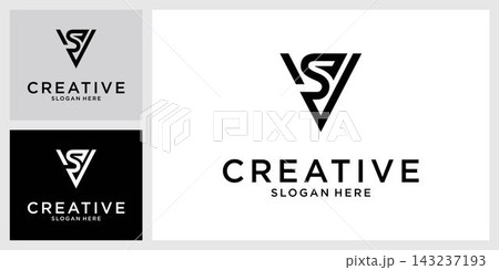 VS or SV initial letter logo design vector VS or SV initial letter logo design vector 143237193