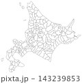 分割できる北海道の白地図　 143239853