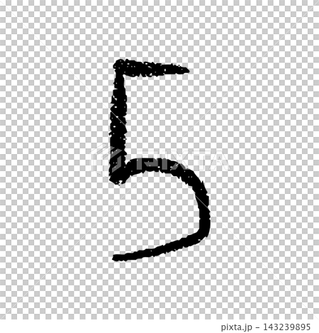 Illustration of the handwritten number 5 Illustration of the handwritten number 5 143239895