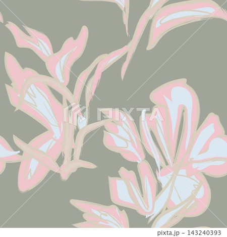 Khaki Abstract Brushstroke Floral seamless pattern design for fashion and home textiles, graphics and backgrounds Khaki Abstract Brushstroke Floral seamless pattern design for fashion and home textiles, graphics and backgrounds 143240393
