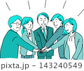 一致団結　チーム　円陣を組む ファイト　ベクター　イラスト 143240549