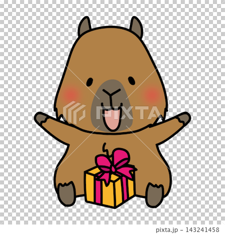 一隻收到禮物的水豚 一隻收到禮物的水豚 143241458