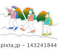 登山をする人たち 143241844