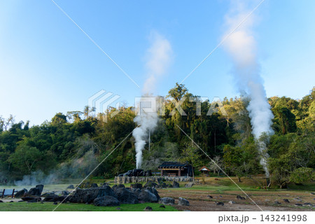 On-sen of Thailand,Fang Hot Spring at National Park in Chiang Mai,Thailand. 143241998