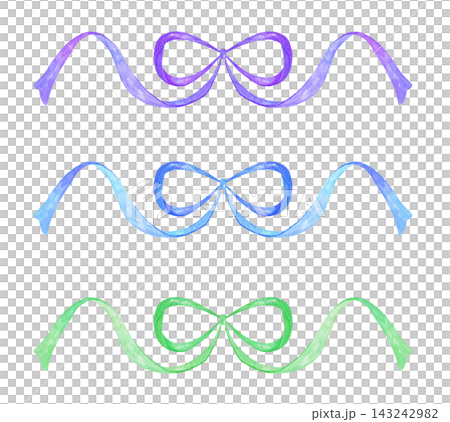 Watercolor-painted ribbon material Watercolor-painted ribbon material 143242982