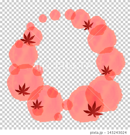水墨畫：圓（點）秋葉。 143243024