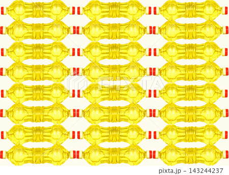 Food bottles pattern of cooking oil on white Food bottles pattern of cooking oil on white 143244237