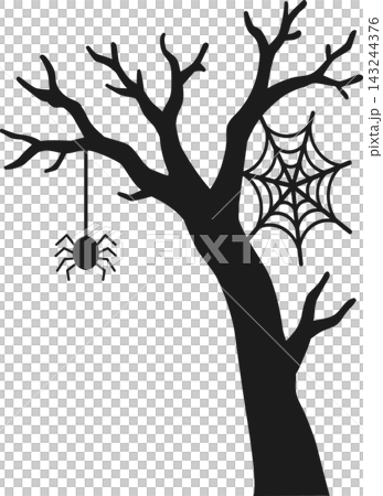 Halloween spider and tree silhouettes Halloween spider and tree silhouettes 143244376