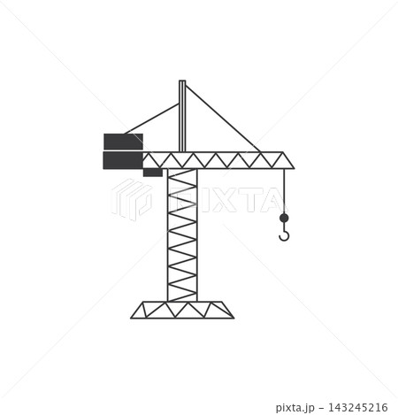 Tower Crane Construction icon Tower Crane Construction icon 143245216