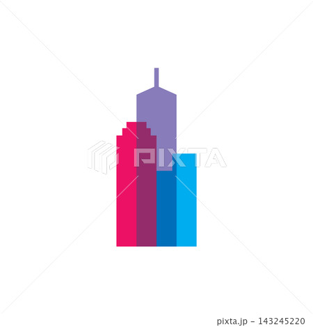 Colorful Overlapping Skyscraper Cityscape logo Colorful Overlapping Skyscraper Cityscape logo 143245220