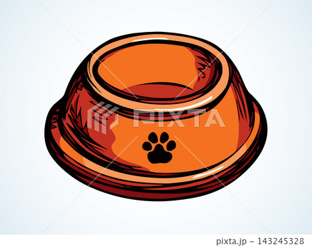 Bowl for pets. Vector drawing 143245328