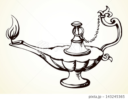 Lamp with a twinkle. Vector drawing Lamp with a twinkle. Vector drawing 143245365