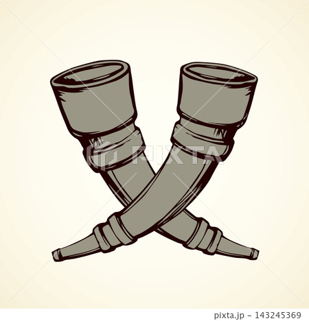 Horns. Vector drawing icon sign 143245369