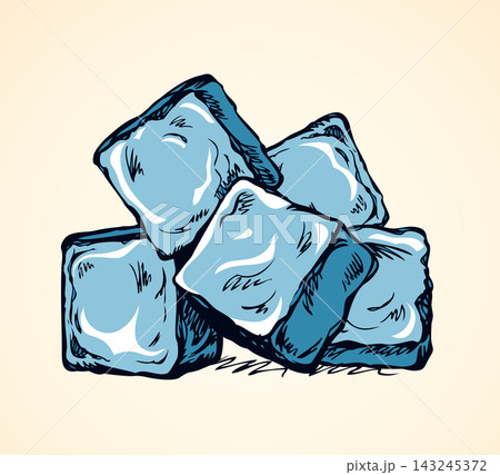 Ice cubes. Vector drawing 143245372