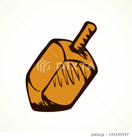 Jewish holiday symbol. Dreidel. Sketch 143245457