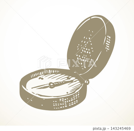 Vector drawing still life. Compass Vector drawing still life. Compass 143245469