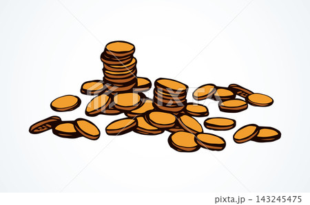 Coins. Vector drawing Coins. Vector drawing 143245475