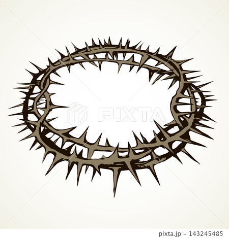 Crown of thorns. Vector drawing frame 143245485