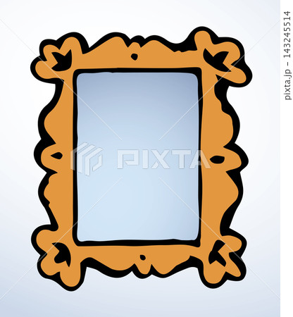 Framed mirror. Vector drawing icon 143245514