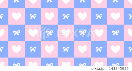 Love background gingham for pattern seamless print and cute flower heart. Striped summer backdrop for valentine paper greeting and design kid abstract. Tiny grid retro for happy simple repeat. 143245933