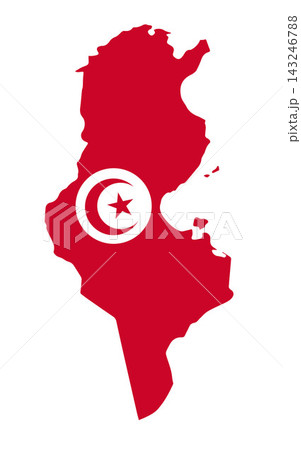 Vector isolated illustration of Tunisia map and flag. 143246788