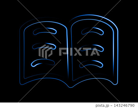 Vector isolated illustration of a book icon with neon effect. 143246790